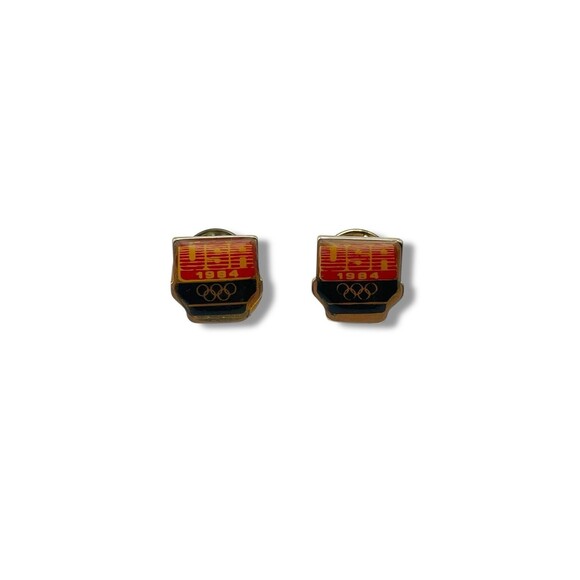 Other - Vintage 1984 Team USA Olympic Pins Red USA 1984 Shields Pair